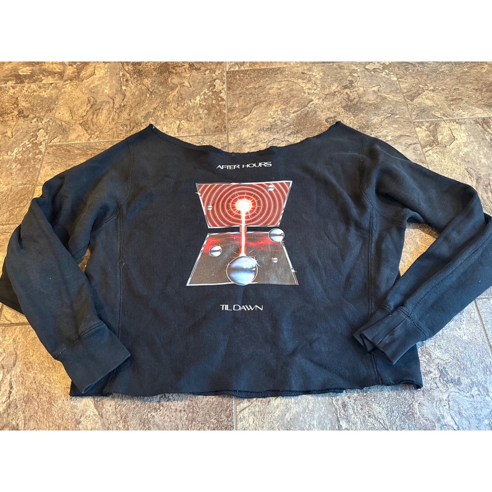 The Weeknd After Hours Til Dawn Tour Merch Black‎ Cropped Sweatshirt Crewneck